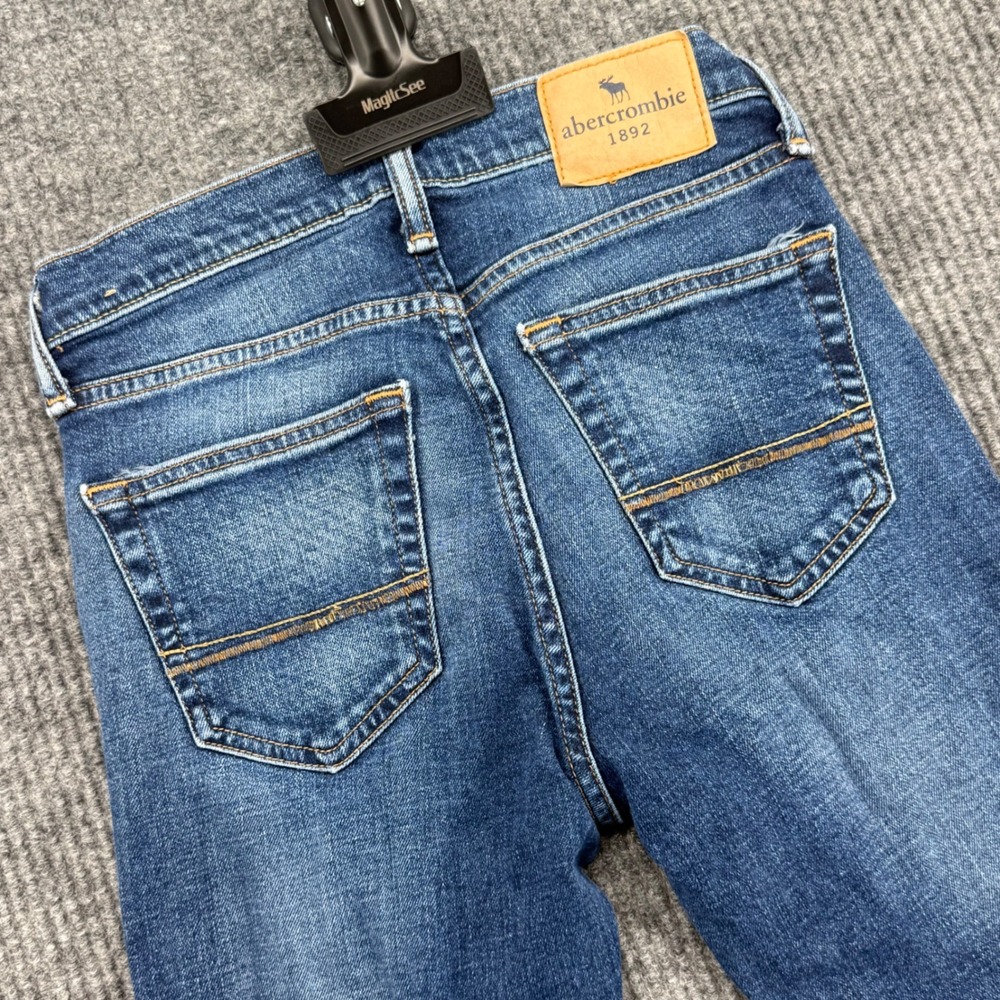 Abercrombie Kids Straight Jeans Kids 13/14 Blue Excellent Slim Fit Medium Wash - Picture 6 of 7